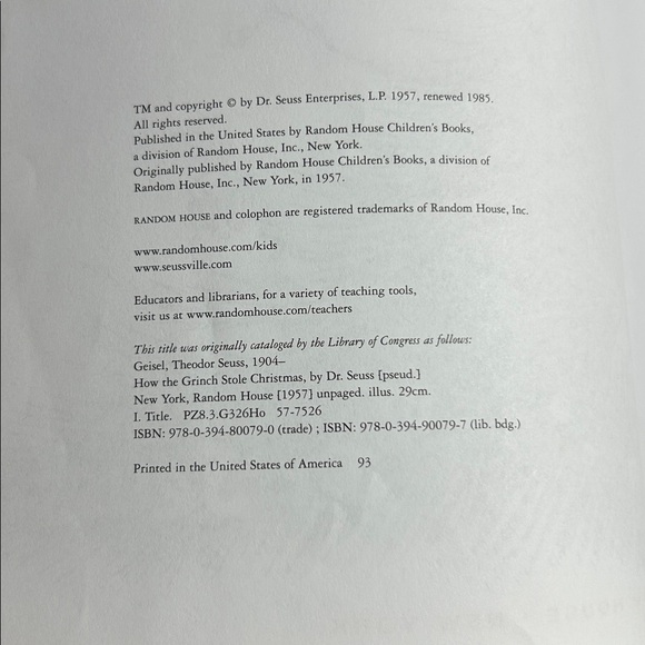 How the Grinch Stole Christmas Book - Picture 4 of 5